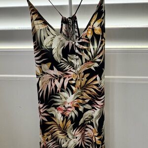 Rip Curl Tropical Print Dress - Black and Pink